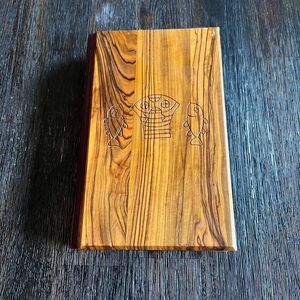 Holy Bible Wood Covers New International Version NIV Loaves Fish Jerusalem